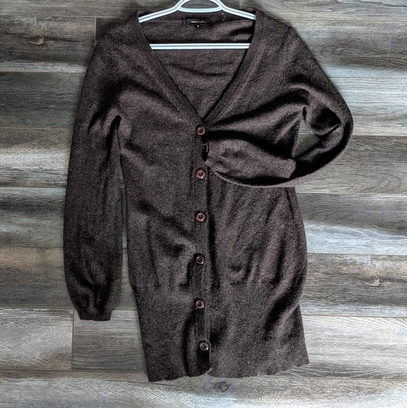 BCBG MAXAZRIA Angora Wool Brown Cardigan - Picture 1 of 7